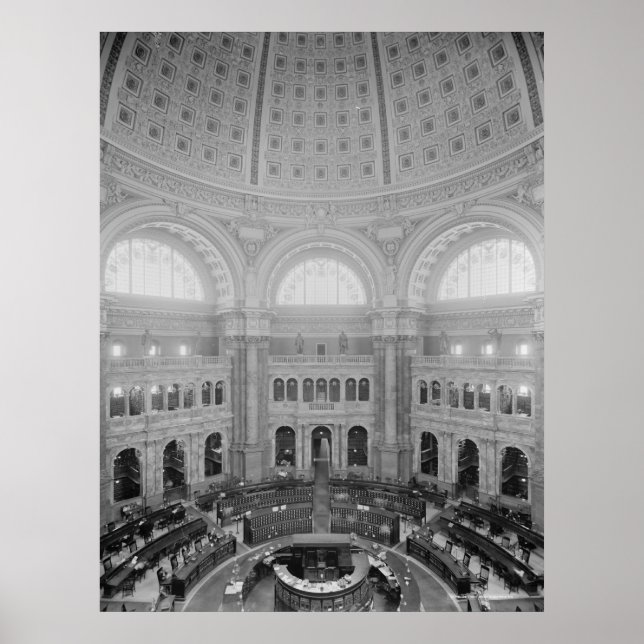 Reading Room Rotunda (Library of Congress) Poster (Front)