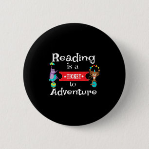 Reading Shirt For Kids And Teachers Circus Animal  6 Cm Round Badge