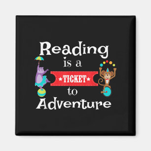 Reading Shirt For Kids And Teachers Circus Animal  Magnet