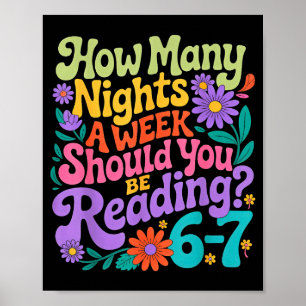 Reading Six Seven Meme Book Lover 67 Teacher 6 7  Poster