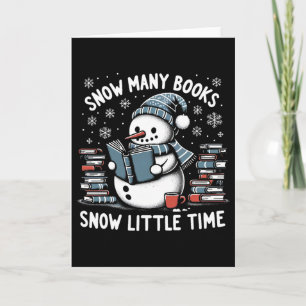 Reading Snowman So Many Books Funny Christmas Men Card