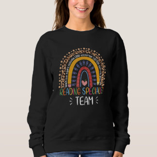 Reading Specialist Team Boho Rainbow Teaching Back Sweatshirt