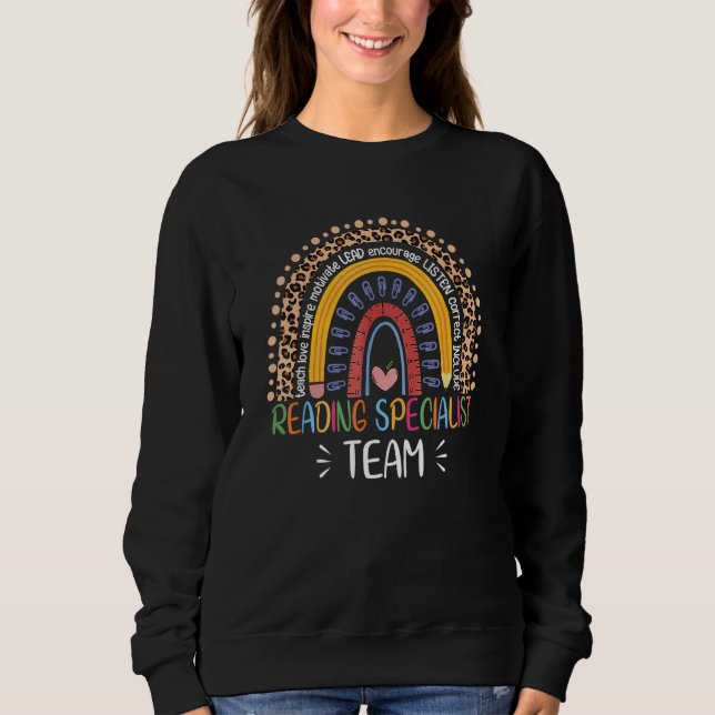 Reading Specialist Team Boho Rainbow Teaching Back Sweatshirt (Front)