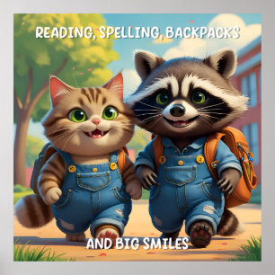 Reading, Spelling, Backpacks & Smiles Poster