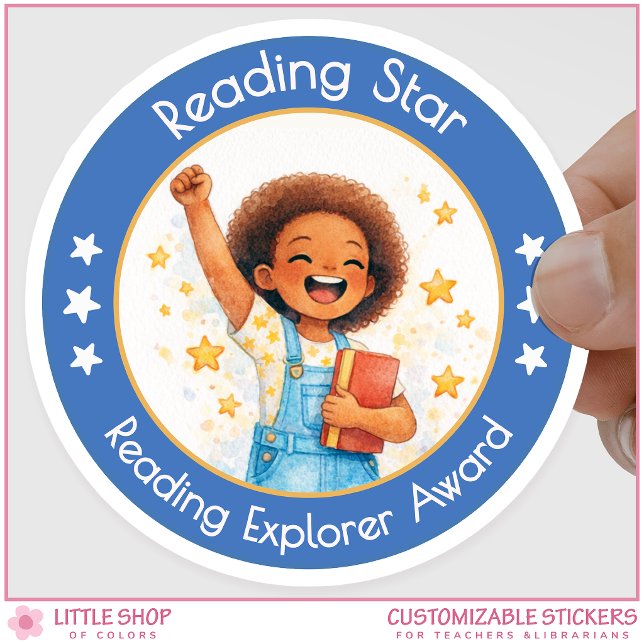 Reading Star Teacher Encouragement Award Classic Round Sticker (Creator Uploaded)