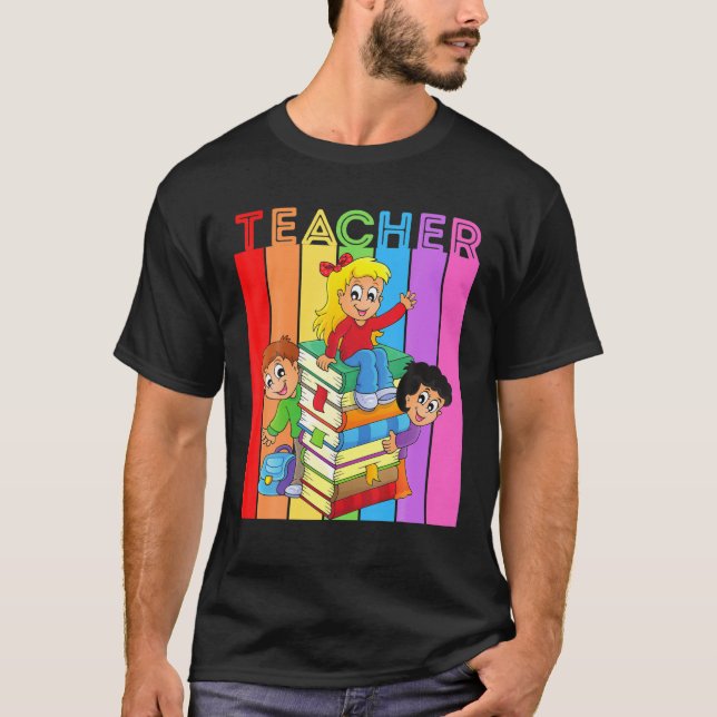 Reading Teach Funny Librarian Book Library Books R T-Shirt (Front)