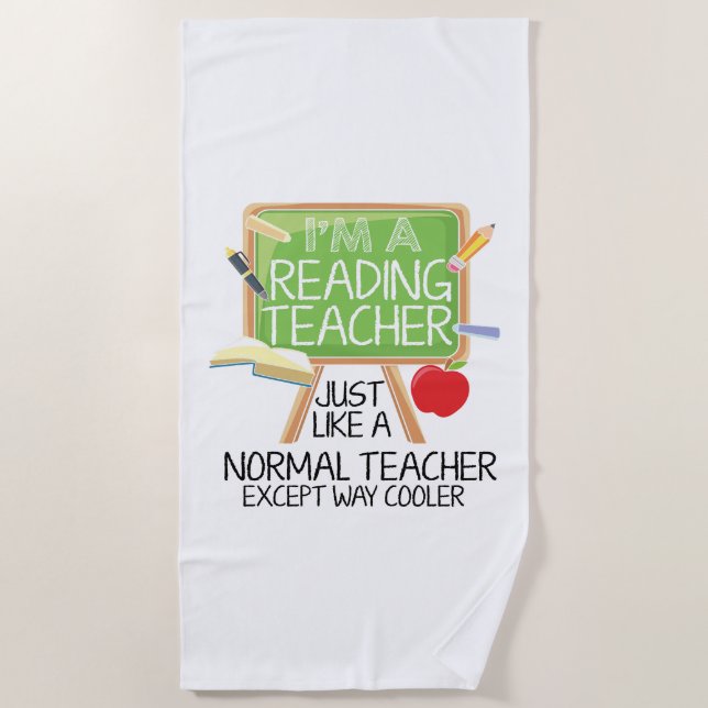 Reading Teacher  Beach Towel (Front)