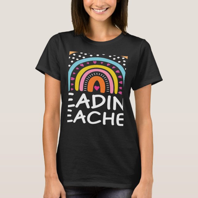 Reading Teacher Boho Rainbow Back To School Apprec T-Shirt (Front)