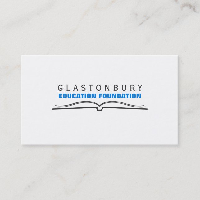 Reading Teacher Book Logo Educational Business Card (Front)