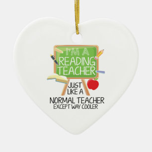 Reading Teacher Ceramic Tree Decoration