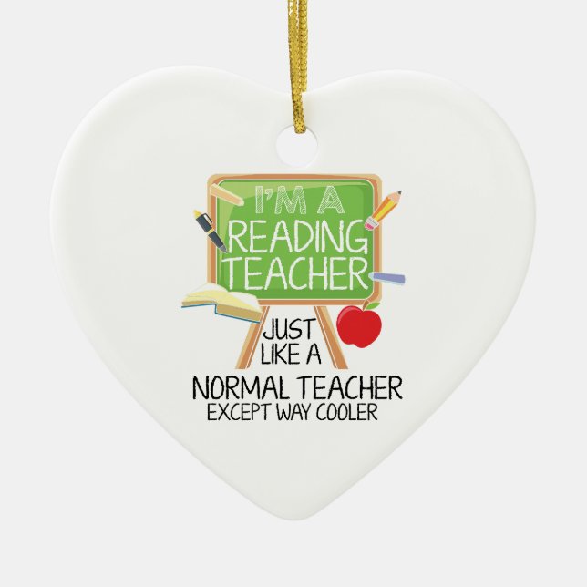 Reading Teacher  Ceramic Tree Decoration (Front)