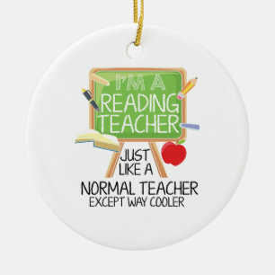Reading Teacher Ceramic Tree Decoration