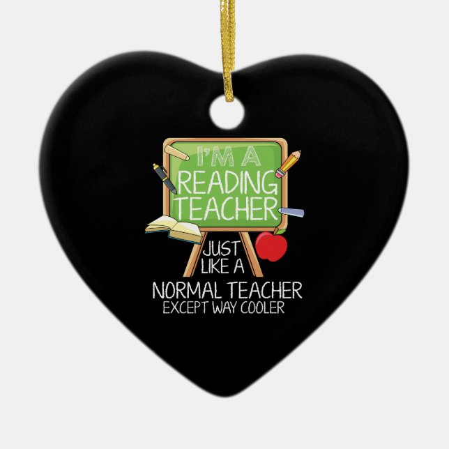 Reading Teacher Ceramic Tree Decoration (Front)