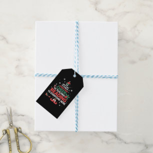 Reading Teacher Christmas Elf Xmas Cheer Gift Tags