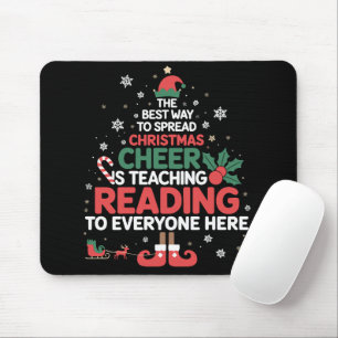 Reading Teacher Christmas Elf Xmas Cheer Mouse Pad