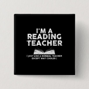 Reading Teacher - I'm A Reading Teacher 15 Cm Square Badge
