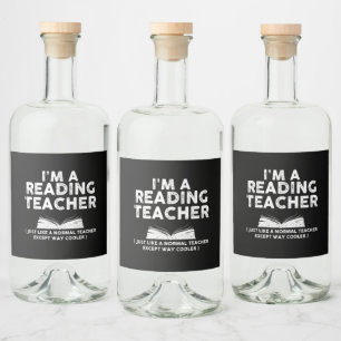 Reading Teacher - I'm A Reading Teacher Liquor Bottle Label