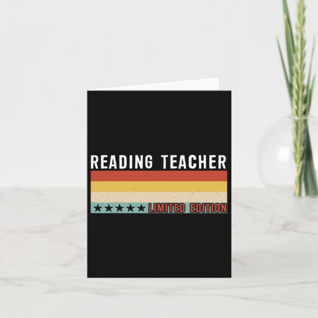 Reading Teacher Job Title Profession Worker Apprec Card (Front)