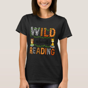 Reading teacher kids boys girls book lovers animal T-Shirt