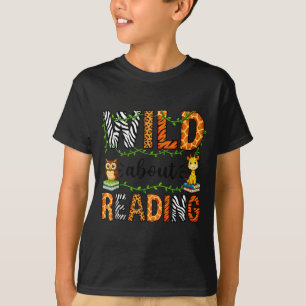 Reading teacher kids boys girls book lovers animal T-Shirt