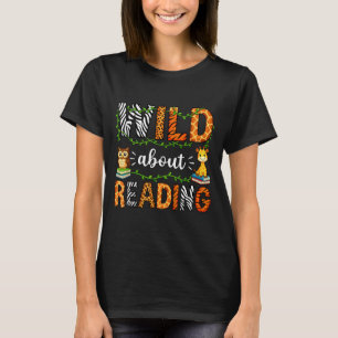 Reading teacher kids boys girls book lovers animal T-Shirt