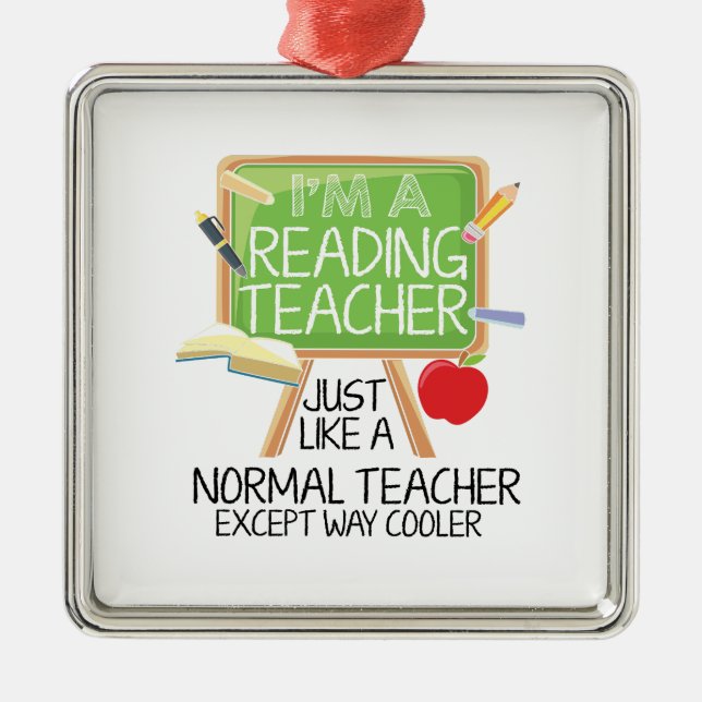 Reading Teacher  Metal Tree Decoration (Front)