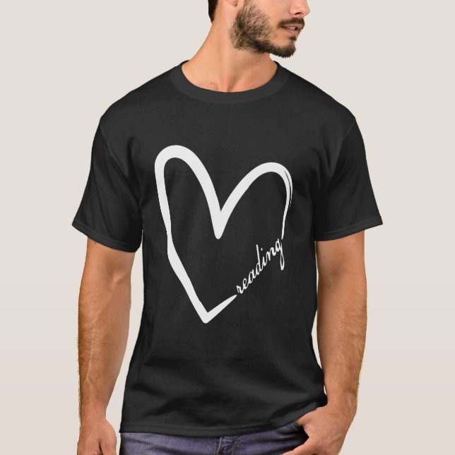 Reading Teacher Simple Heart Design For Reading Te T-Shirt (Front)