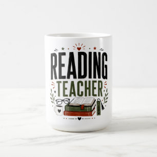 Reading Teacher Vintage Book Lover Design Coffee Mug