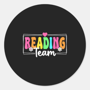 Reading Team Teacher Back To School Reading Teache Classic Round Sticker