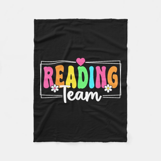 Reading Team Teacher Back To School Reading Teache Fleece Blanket (Front)