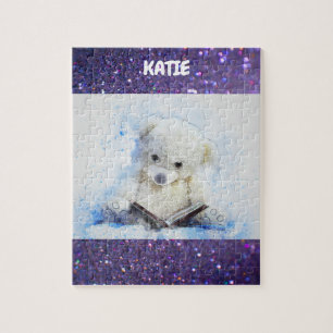 "READING TEDDY" PUZZLE WITH PERSONALIZED NAME.
