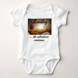 Reading, the adventure continues baby bodysuit