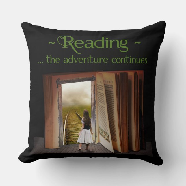 Reading, the adventure continues cushion (Front)