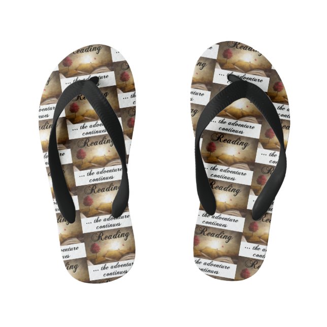 Reading, the adventure continues kid's jandals (Footbed)