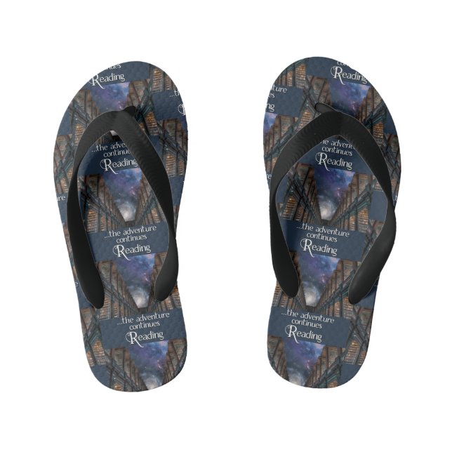 Reading, the adventure continues kid's jandals (Footbed)