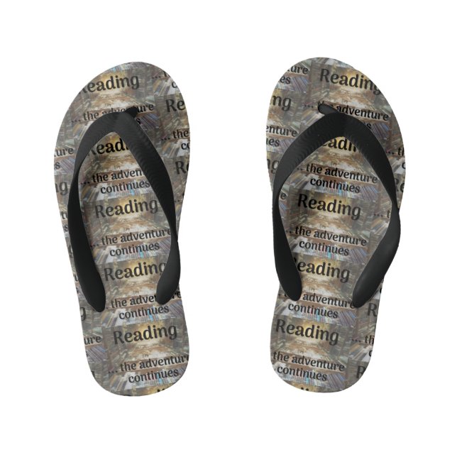 Reading, the adventure continues kid's jandals (Footbed)