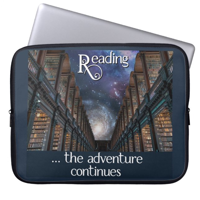 Reading … the adventure continues laptop sleeve (Front)