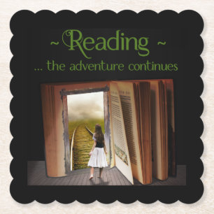 Reading, the adventure continues paper coaster