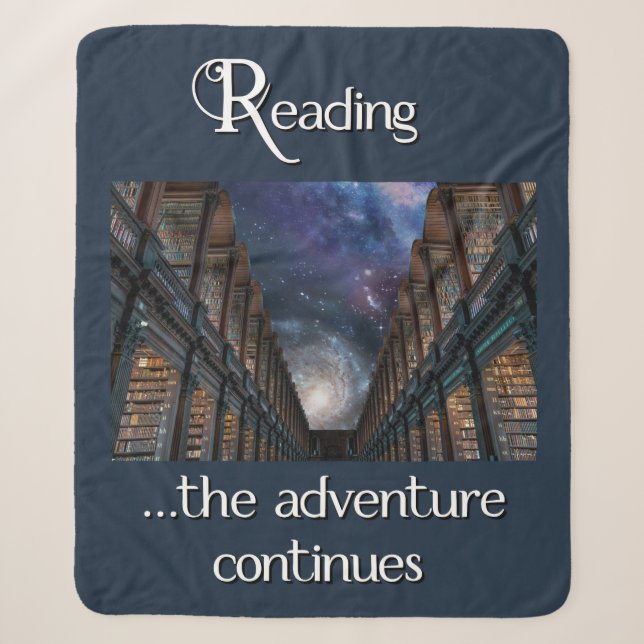 Reading …the Adventure Continues Sherpa Blanket (Front)