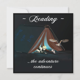 Reading, the adventure continues thank you card