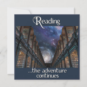 Reading, the adventure continues thank you card