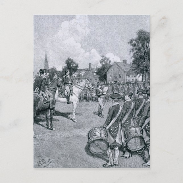 Reading the Declaration before Washington's Postcard (Front)