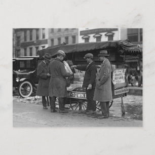 Reading The News, 1925 Postcard