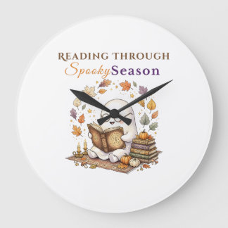 Reading Through Spooky Season | Cosy Ghost Reading Large Clock