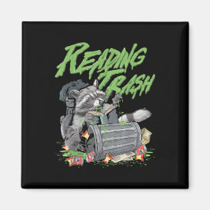 Reading Trash Racoon Bookworm Bookish Librarian Bo Magnet
