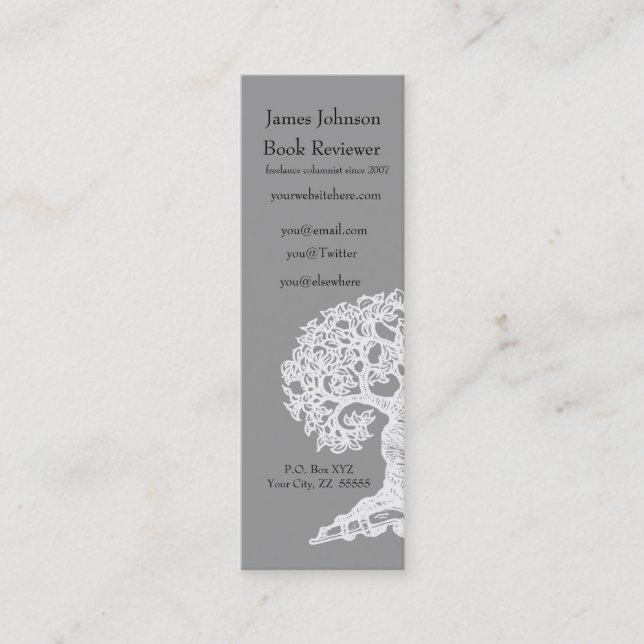 Reading Tree  Regular Business Card Skinny (Front)