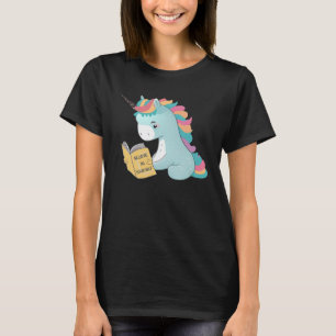Reading Unicorn Read Books Librarian Teacher Stud T-Shirt