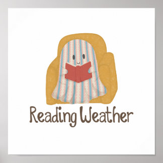 Reading Weather Ghost Art Print | Whimsical Autumn