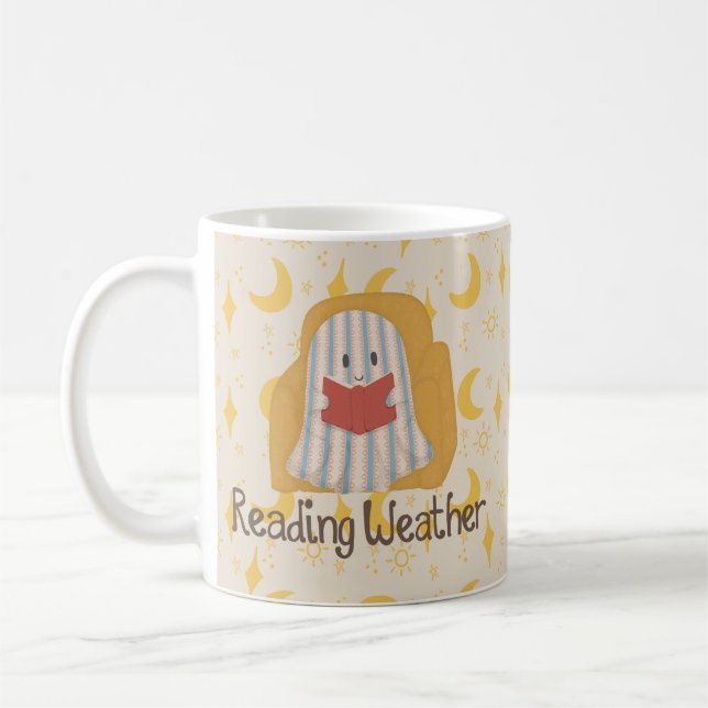 Reading Weather Mug | Whimsical Book Lover Coffee  (Left)