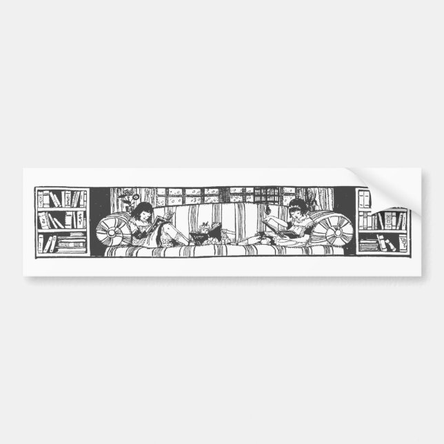 Reading with Dolly Bumper Sticker (Front)